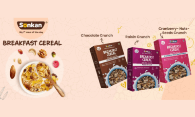 Soft jaggery-coated multi-millet breakfast cereals in a bowl